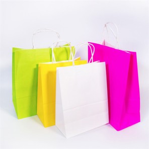 کرافٹ کاغذ بیگ کے ساتھ بٹی ہوئی ہینڈل